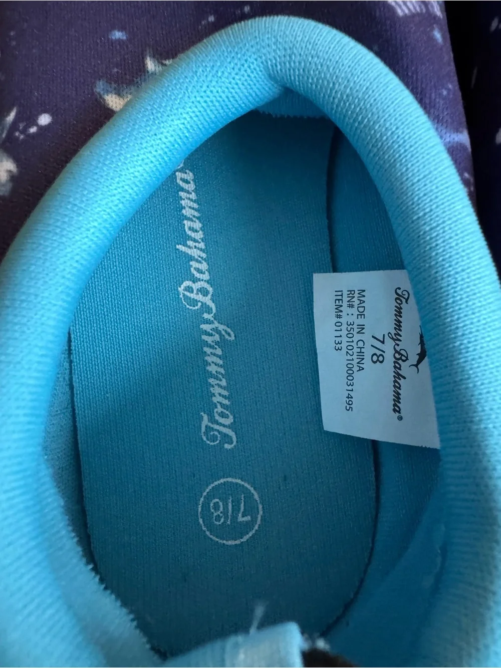 Tommy Bahama Blue Shark-Print Kids Water Shoes